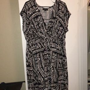 Knee length black and white dress